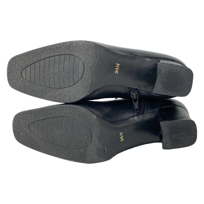 Yves Saint Laurent Short Boots 34 1 2 Women - Black Leather