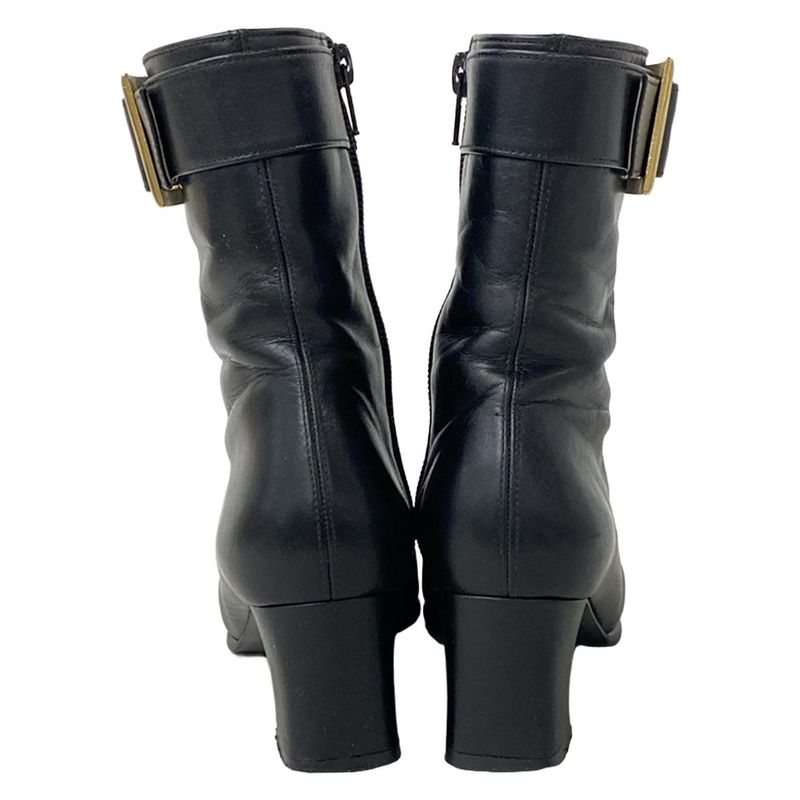 Yves Saint Laurent Short Boots 34 1 2 Women - Black Leather