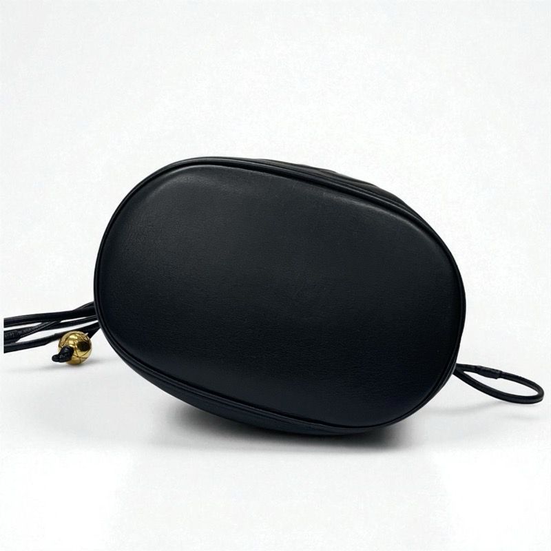 Chanel Bag Shoulder Bag Black Gold Here Mark Drawstring Vintage