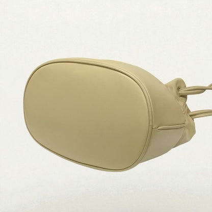 Chanel Bag Shoulder Lambskin Beige Gold Pouch Drawstring