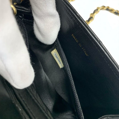 Chanel Bag Shoulder Lambskin Black Gold Quilted Chain