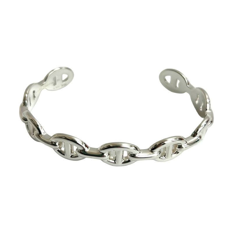 Hermes Enchene Bangle Silver 925 Bracelet Accessory 32192