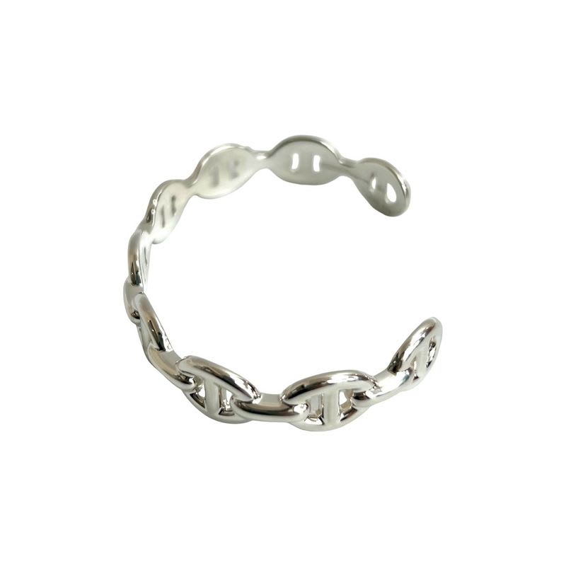 Hermes Enchene Bangle Silver 925 Bracelet Accessory 32192