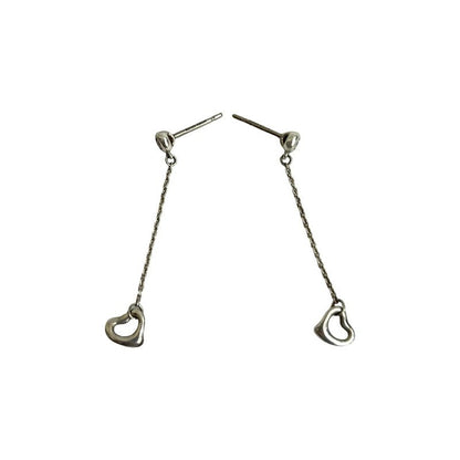 Tiffany & Co Open Heart Drop Earrings Silver 925