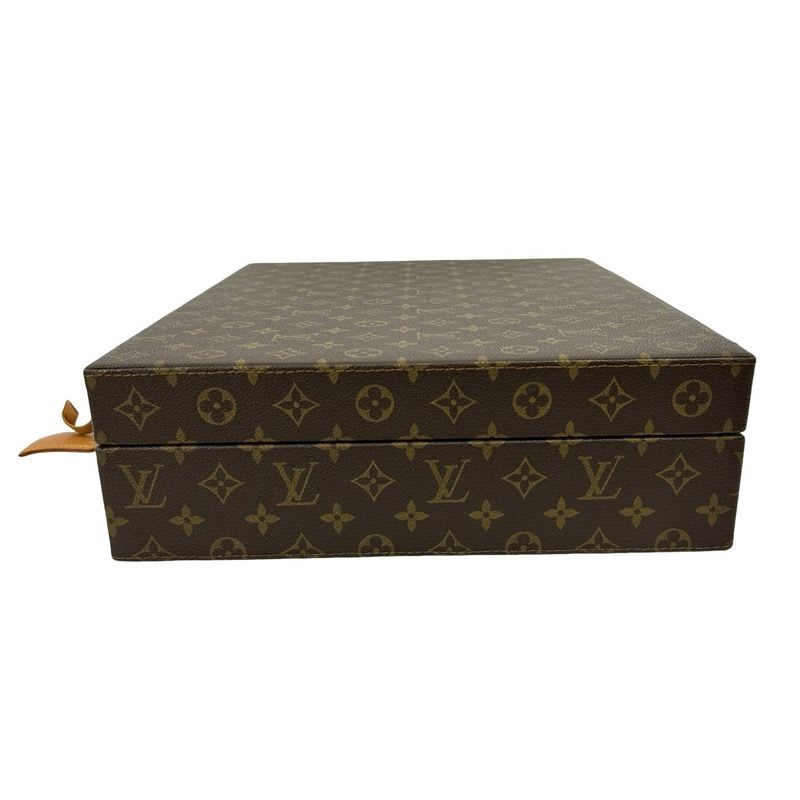 Louis Vuitton Vintage Crusher Monogram Leather Business Bag Briefcase Brown