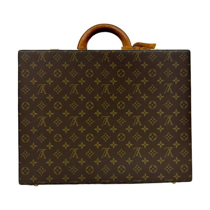 Louis Vuitton Vintage Crusher Monogram Leather Business Bag Briefcase Brown