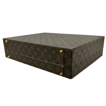 Louis Vuitton Vintage Crusher Monogram Leather Business Bag Briefcase Brown