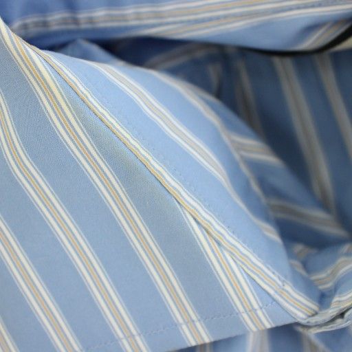 Gucci Shirt Long Sleeve Half Button Striped Pattern 46 Light Blue Light Blue