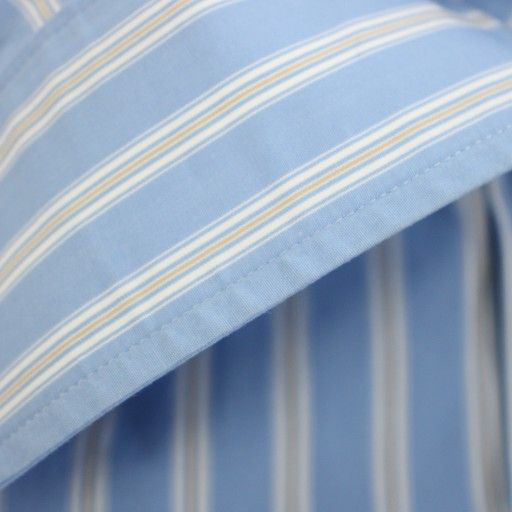 Gucci Shirt Long Sleeve Half Button Striped Pattern 46 Light Blue Light Blue