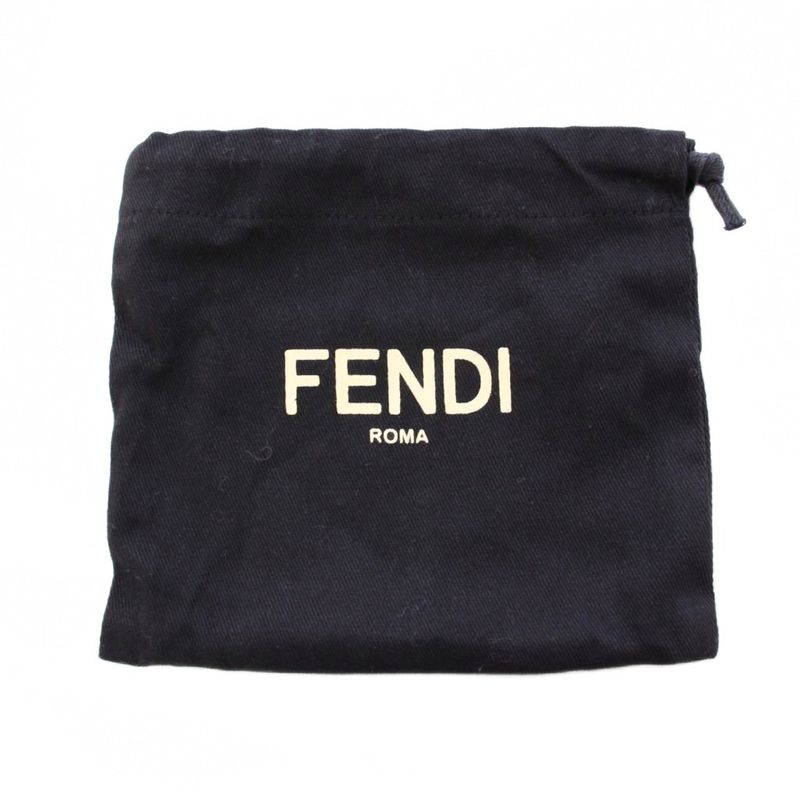 Fendi Peekaboo Micro Wallet Trifold Wallet Compact Turnlock Leather Logo Khaki