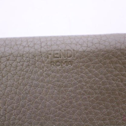 Fendi Peekaboo Micro Wallet Trifold Wallet Compact Turnlock Leather Logo Khaki