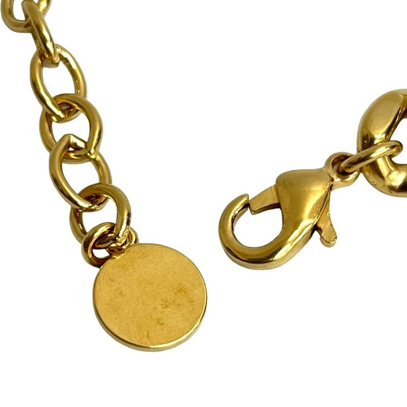 Christian Dior CD Logo Motif GP Chain Necklace Pendant Accessory
