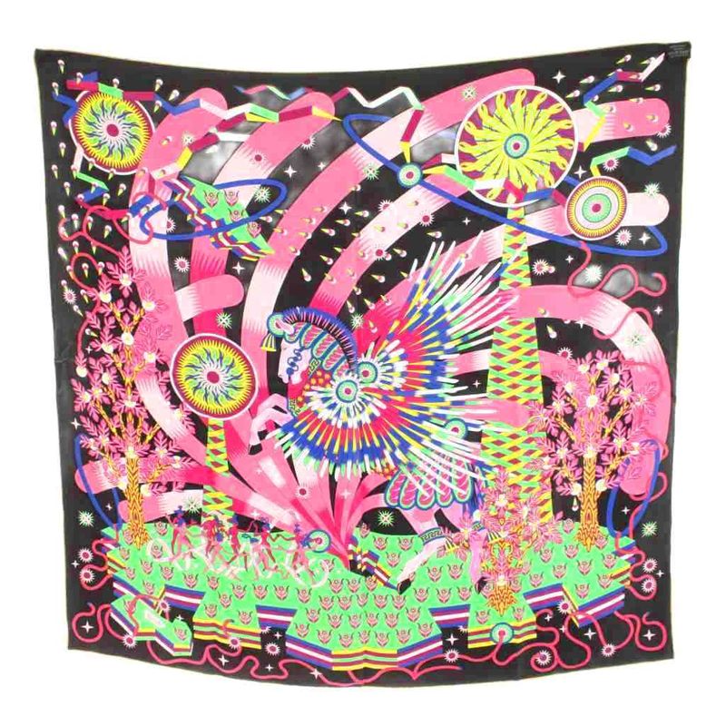 Hermes Care 90 LA Source de Pegase Source of Pegasus Scarf All Over Pattern