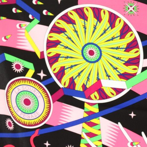 Hermes Care 90 LA Source de Pegase Source of Pegasus Scarf All Over Pattern