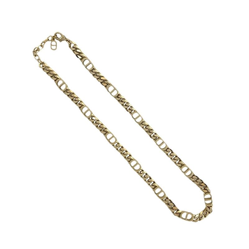 Christian Dior CD Logo GP Necklace Choker Pendant Accessory