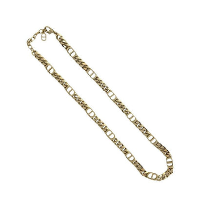 Christian Dior CD Logo GP Necklace Choker Pendant Accessory