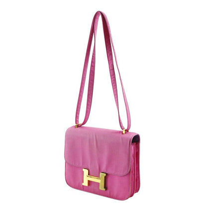 Hermes Constance Mini 18 Silk Pink Gold Hardware O Women's Shoulder Bag
