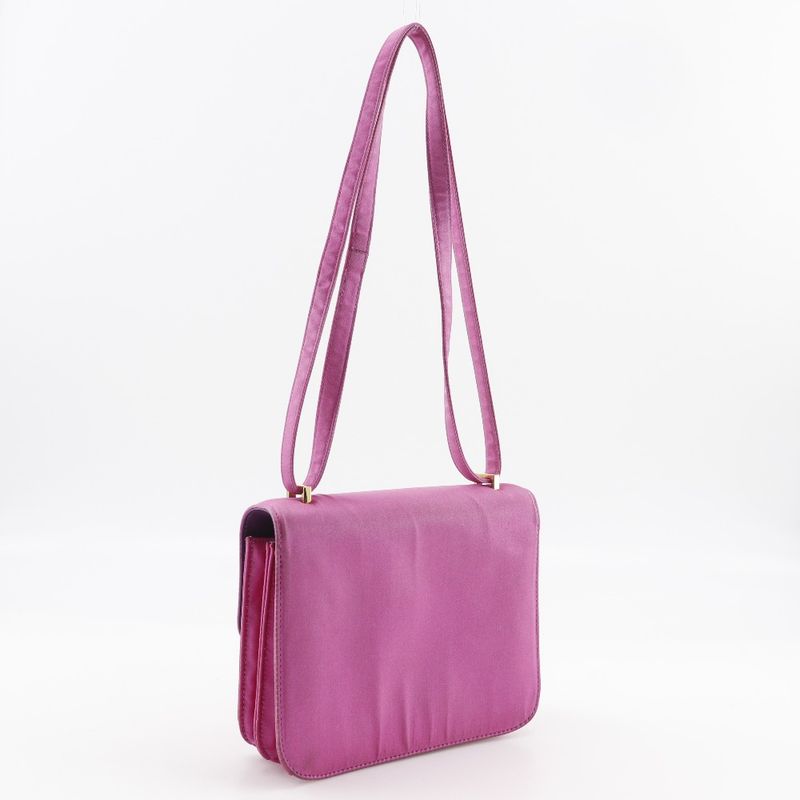 Hermes Constance Mini 18 Silk Pink Gold Hardware O Women's Shoulder Bag