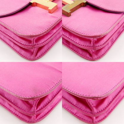 Hermes Constance Mini 18 Silk Pink Gold Hardware O Women's Shoulder Bag