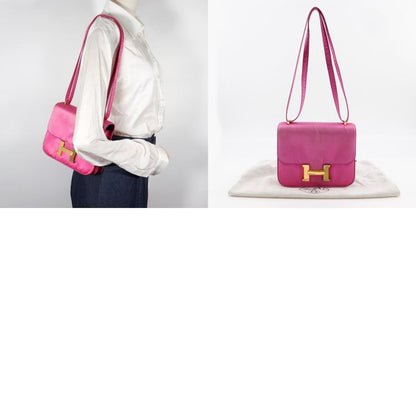 Hermes Constance Mini 18 Silk Pink Gold Hardware O Women's Shoulder Bag