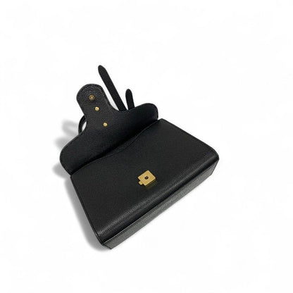 Gucci Bag Shoulder Black Gold GG Marmont Mini Top Handle 2-Way Handbag