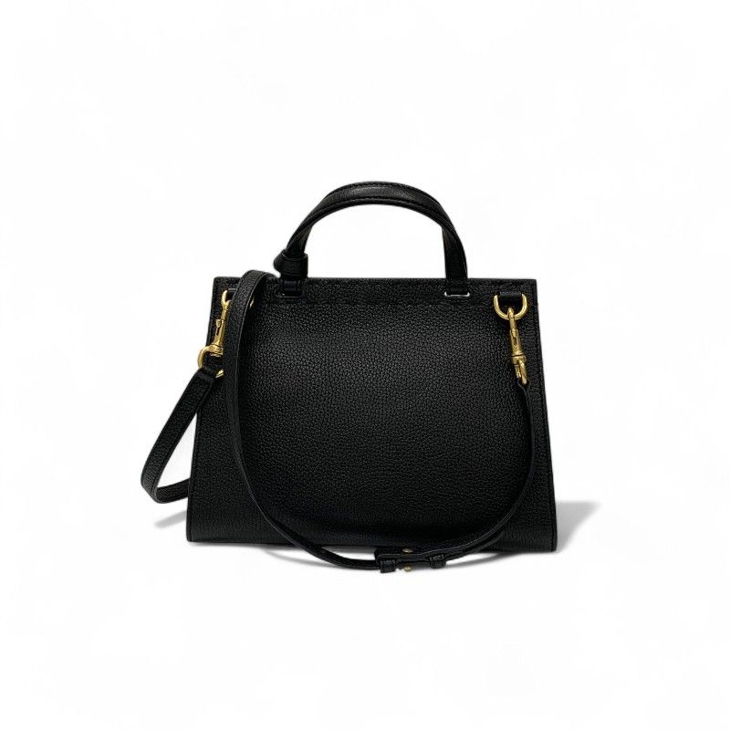 Gucci Bag Shoulder Bag Black Gold Ggmarmont Mini Top Handle Bag 2way Handbag