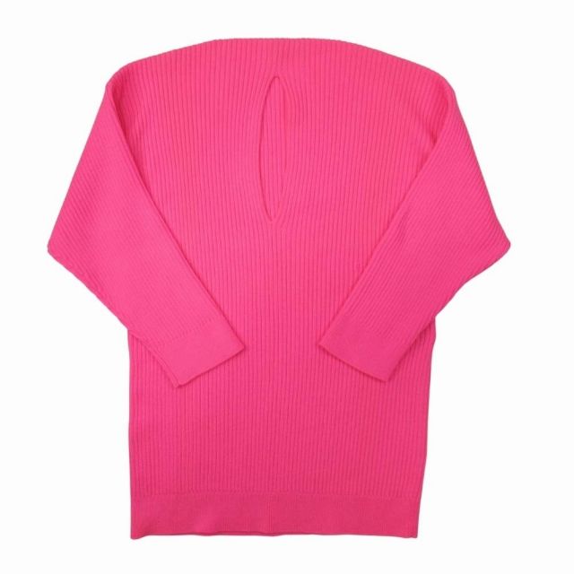 19aw Balenciaga Virgin Wool Rib Knit Deformed Design Oversize D Sweater XS Pink