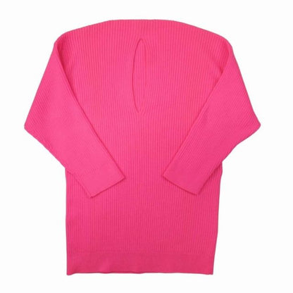 19aw Balenciaga Virgin Wool Rib Knit Deformed Design Oversize D Sweater XS Pink