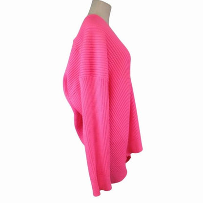 19aw Balenciaga Virgin Wool Rib Knit Deformed Design Oversize D Sweater XS Pink