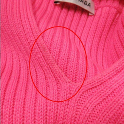 19aw Balenciaga Virgin Wool Rib Knit Deformed Design Oversize D Sweater XS Pink