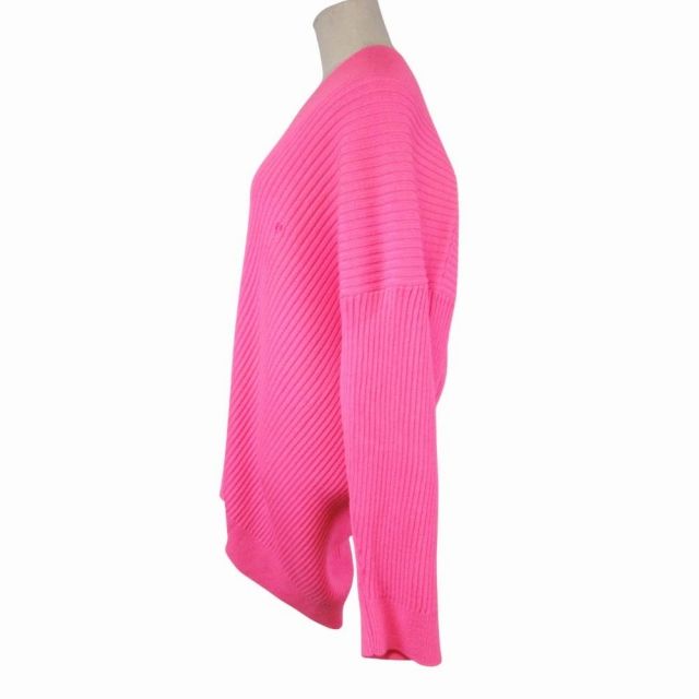 19aw Balenciaga Virgin Wool Rib Knit Deformed Design Oversize D Sweater XS Pink