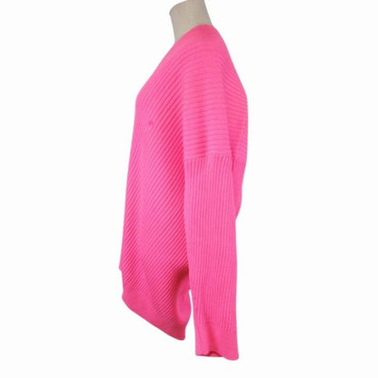 19aw Balenciaga Virgin Wool Rib Knit Deformed Design Oversize D Sweater XS Pink