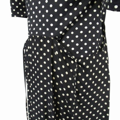 19aw Balenciaga Dot Fishtail Dress Logo Print Stretch Material Dress 38 Black