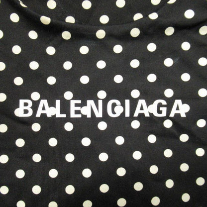19aw Balenciaga Dot Fishtail Dress Logo Print Stretch Material Dress 38 Black