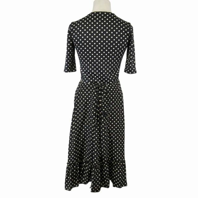 19aw Balenciaga Dot Fishtail Dress Logo Print Stretch Material Dress 38 Black
