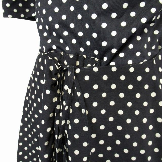 19aw Balenciaga Dot Fishtail Dress Logo Print Stretch Material Dress 38 Black