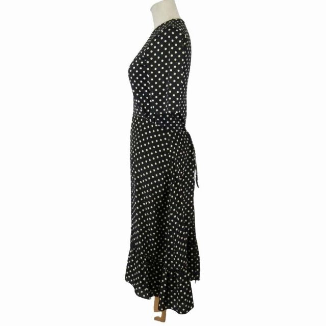 19aw Balenciaga Dot Fishtail Dress Logo Print Stretch Material Dress 38 Black