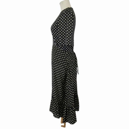 19aw Balenciaga Dot Fishtail Dress Logo Print Stretch Material Dress 38 Black