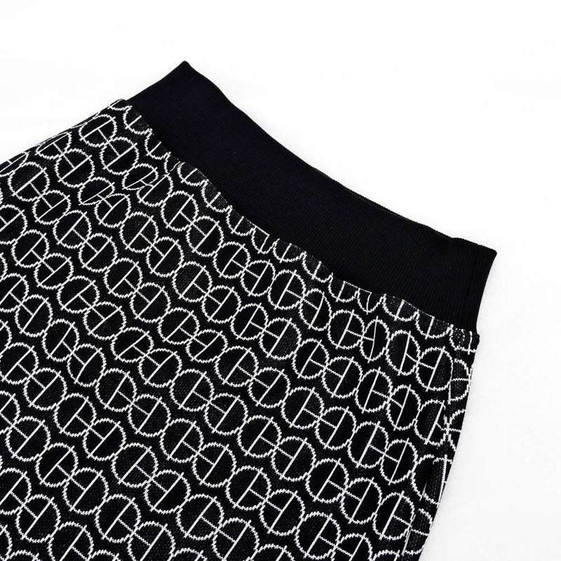 Hermes Skirt All Over Pattern Black Size 34 Cotton Women's Apparel