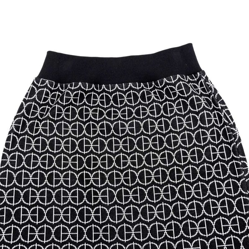Hermes Skirt All Over Pattern Black Size 34 Cotton Women's Apparel