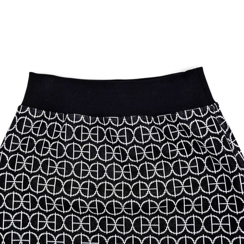 Hermes Skirt All Over Pattern Black Size 34 Cotton Women's Apparel