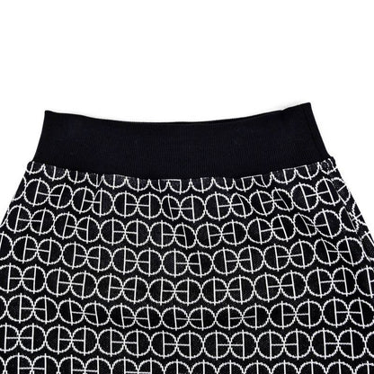 Hermes Skirt All Over Pattern Black Size 34 Cotton Women's Apparel