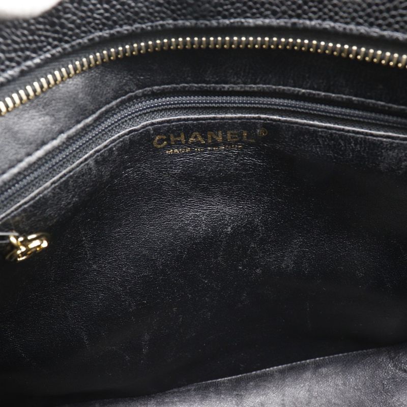 Chanel Reprint Tote Coco Mark Matelasse A01804 Caviar Skin Black Women's Tote
