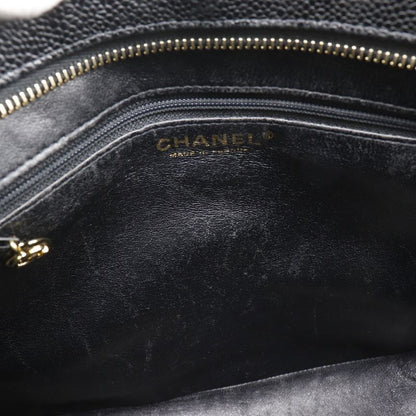 Chanel Reprint Tote Coco Mark Matelasse A01804 Caviar Skin Black Women's Tote