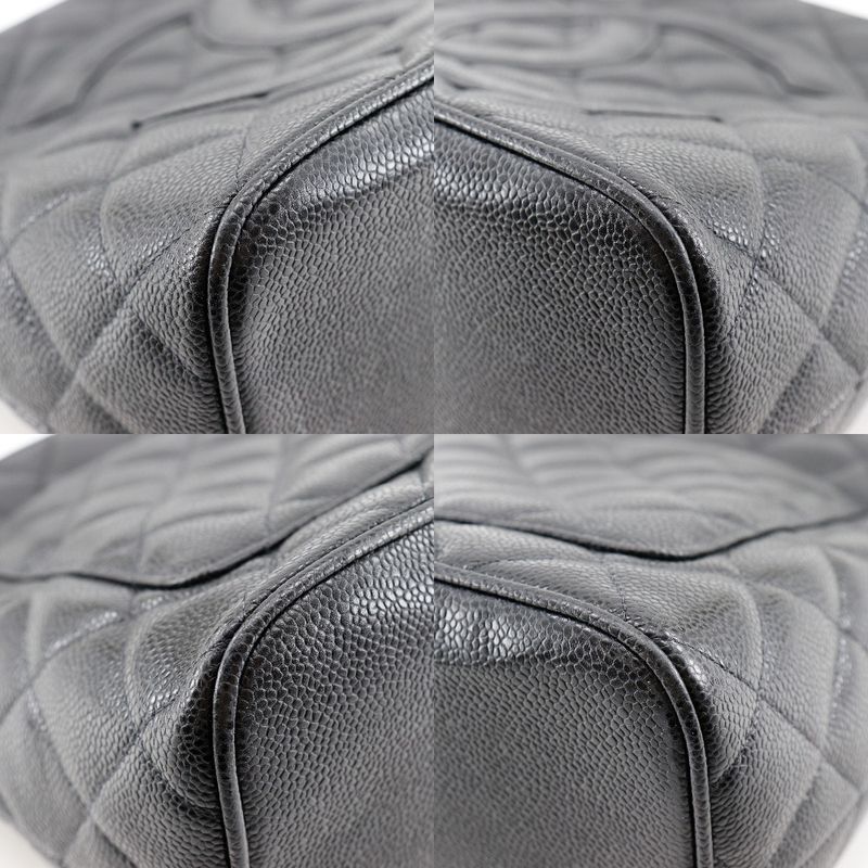 Chanel Reprint Tote Coco Mark Matelasse A01804 Caviar Skin Black Women's Tote