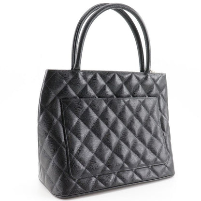 Chanel Reprint Tote Coco Mark Matelasse A01804 Caviar Skin Black Women's Tote