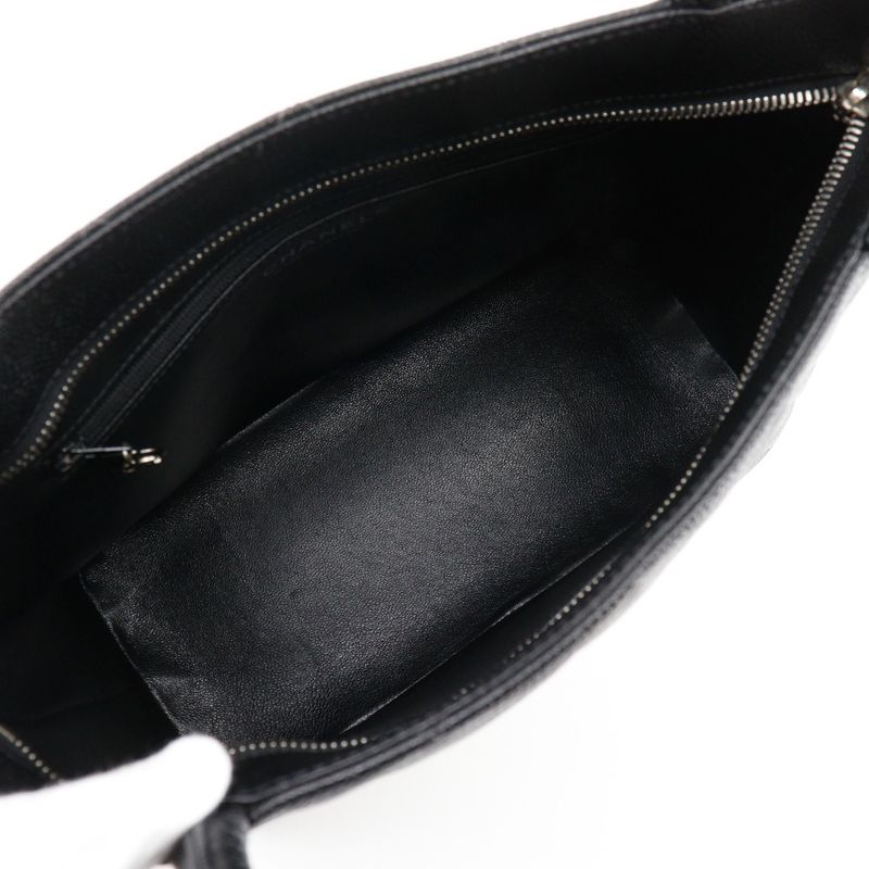 Chanel Reprint Tote Coco Mark Matelasse A01804 Caviar Skin Black Women's Tote