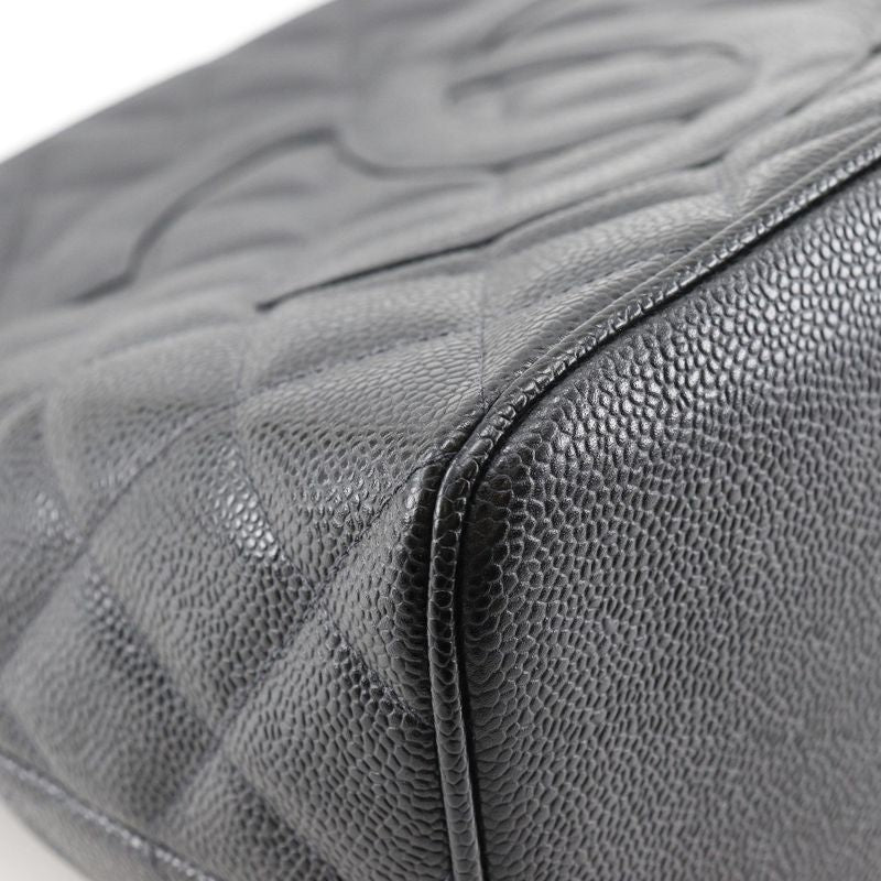 Chanel Reprint Tote Coco Mark Matelasse A01804 Caviar Skin Black Women's Tote