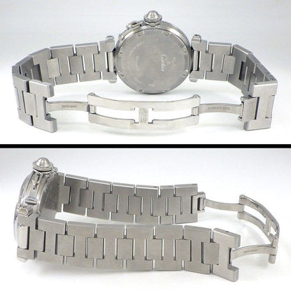 Cartier Watch Pasha C Meridian M7 Silver Dial Date GMT SS Automatic