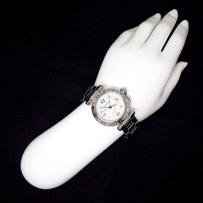 Cartier Watch Pasha C Meridian M7 Silver Dial Date GMT SS Automatic